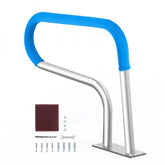 Pool Handrail, 32 x 23 inch Pool Railing, Stainless Steel with Base Plate for Indoor/Outdoor Pools,Swimming Pool Safety Railing for Decks,Rust-Proof Grab Bar w/Grip Cover&Accessories for Spas
